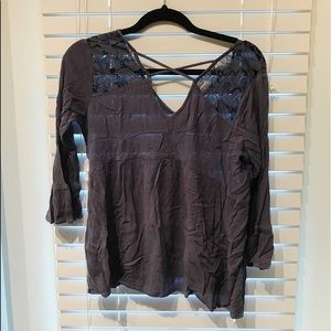 Charming Charlie size medium blouse navy blue